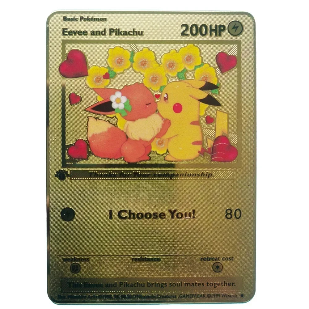 Pikachu & Evoli Couple Metallkarte
