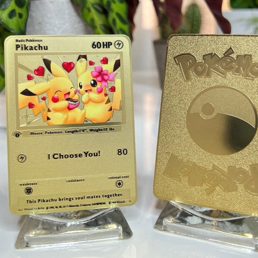 Pikachu- Pokemon Metallkarte als Geschenk für die Liebe