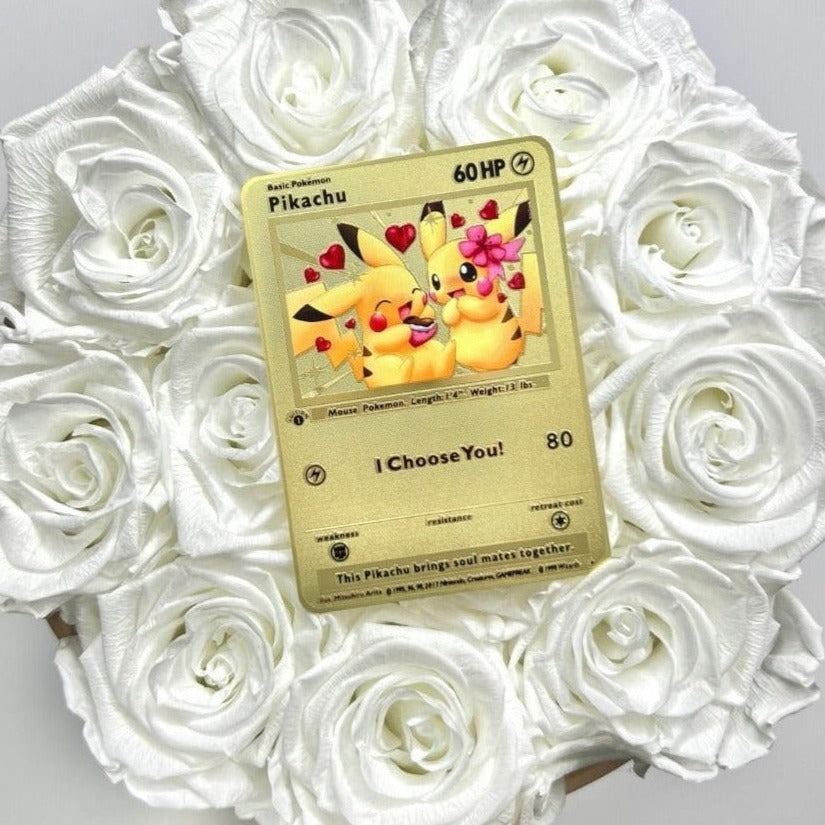 Pikachu- Pokemon Metallkarte als Geschenk für die Liebe